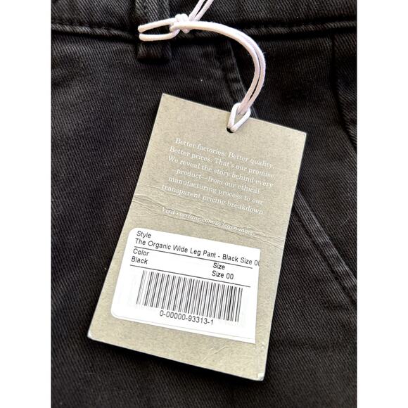 Everlane The Organic Wide-Leg Pant in Black 00 NWT - Picture 7 of 10